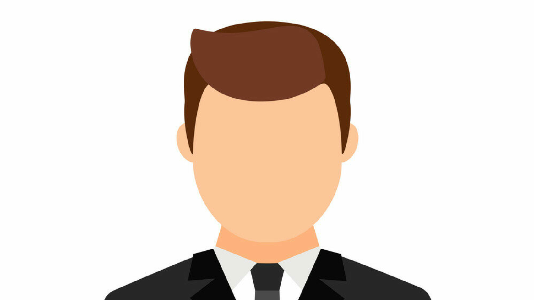 Avatar, portrait of a man without a face in a suit and tie. Vector flat illustration.
