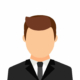 Avatar, portrait of a man without a face in a suit and tie. Vector flat illustration.